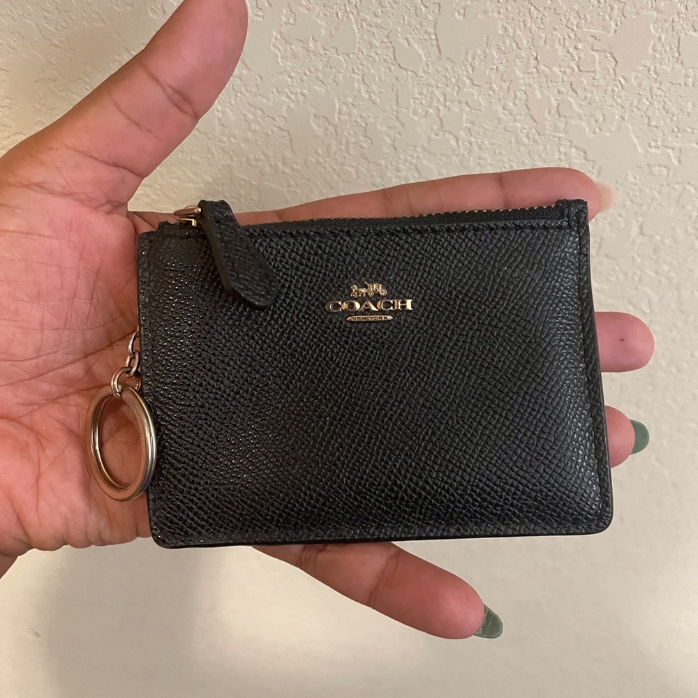 Black Coach Keychain Wallet Coin Purse